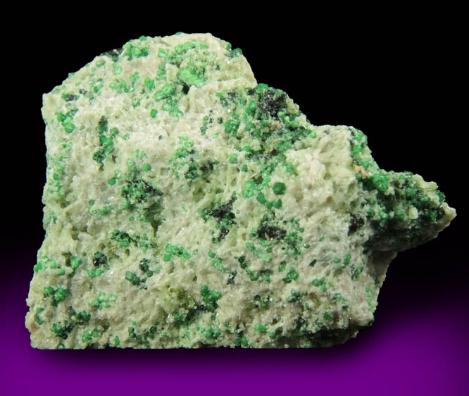 Uvarovite with Chromite cores plus Diopside, Clinozoisite from Fengtien Mine, Conc. S., 5 kilometers west of Fengtien village, Hualien, Taiwan