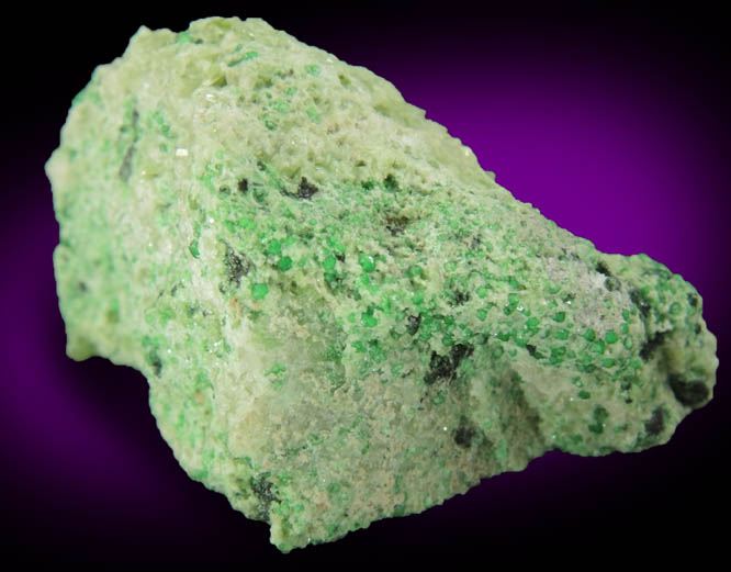 Uvarovite with Chromite cores plus Diopside from Fengtien Mine, Conc. S., 5 kilometers west of Fengtien village, Hualien, Taiwan