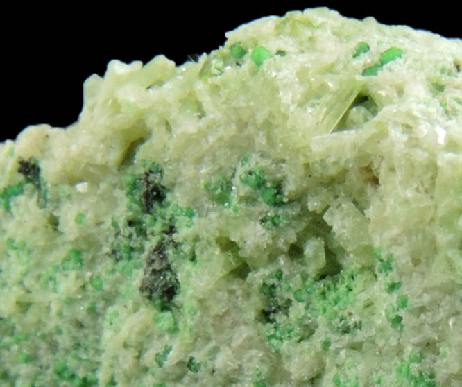 Uvarovite with Chromite cores plus Diopside from Fengtien Mine, Conc. S., 5 kilometers west of Fengtien village, Hualien, Taiwan