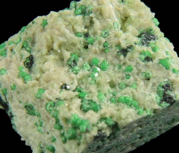 Uvarovite with Chromite cores plus Diopside from Fengtien Mine, Conc. S., 5 kilometers west of Fengtien village, Hualien, Taiwan