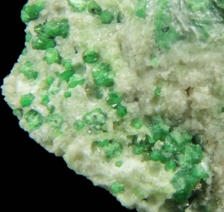 Uvarovite with Chromite cores plus Diopside from Fengtien Mine, Conc. S., 5 kilometers west of Fengtien village, Hualien, Taiwan