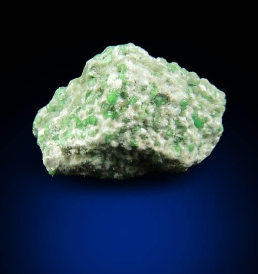 Uvarovite Garnet in Tremolite from Fengtien Mine, Conc. S., 5 kilometers west of Fengtien village, Hualien, Taiwan