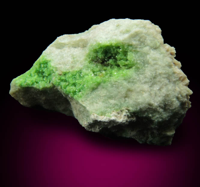 Uvarovite Garnet with minor Tremolite from Fengtien Mine, Conc. S., 5 kilometers west of Fengtien village, Hualien, Taiwan