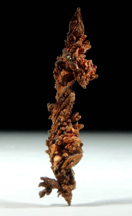 Copper (rare twisted native copper crystals) from Itauz Mine, Karaganda Oblast', Kazakhstan