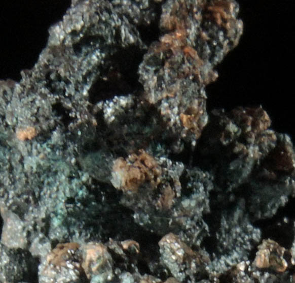 Copper (naturally crystallized native copper) with Tenorite coating from Phoenix Mine, Keweenaw Peninsula Copper District, Michigan