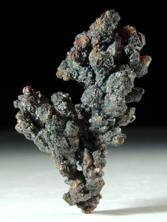 Copper (naturally crystallized native copper) with Tenorite coating from Phoenix Mine, Keweenaw Peninsula Copper District, Michigan