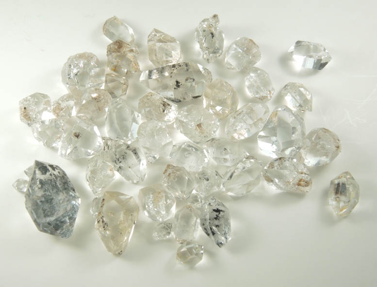 Quartz var. Herkimer Diamonds (set of 44 crystals) from Hickory Hill Diamond Diggings, Fonda, Montgomery County, New York