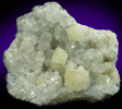 Datolite on Calcite over Prehnite from Prospect Park Quarry, Prospect Park, Passaic County, New Jersey