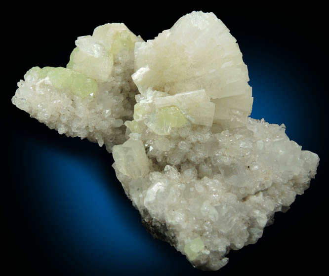 Heulandite, Prehnite, Quartz, Calcite from Prospect Park Quarry, Prospect Park, Passaic County, New Jersey