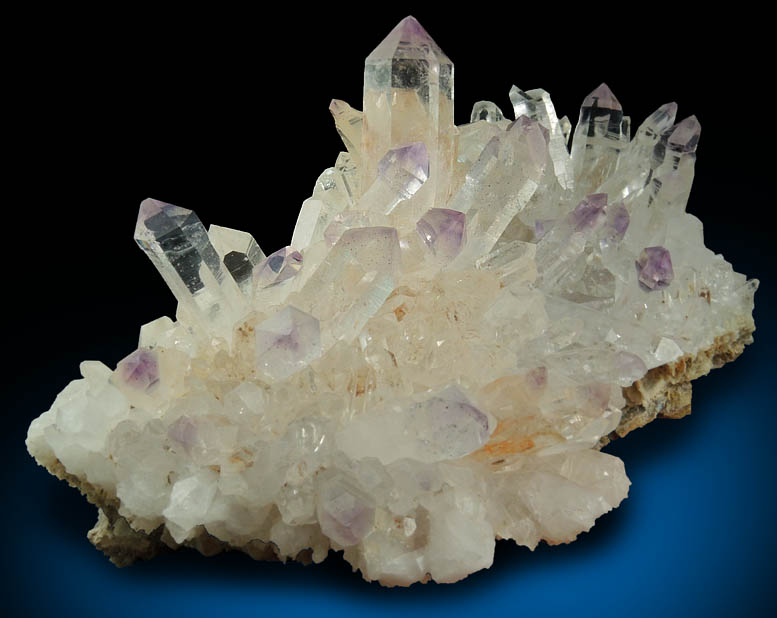 Quartz var. Amethyst (scepter-shaped crystals) from Goboboseb Mountains, 43 km west of Brandberg Mountain, Erongo region, Namibia