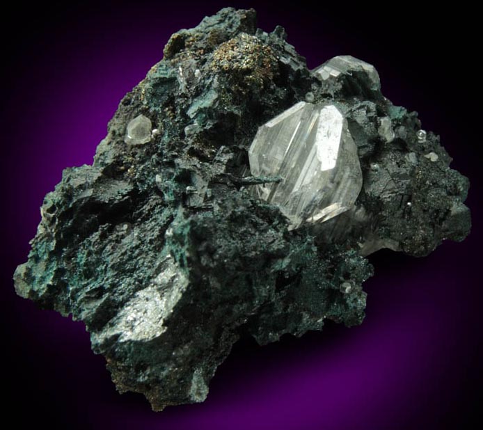 Cerussite (twinned crystals) on Tennantite from Tsumeb Mine, 3rd Oxide Zone, Otavi-Bergland District, Oshikoto, Namibia