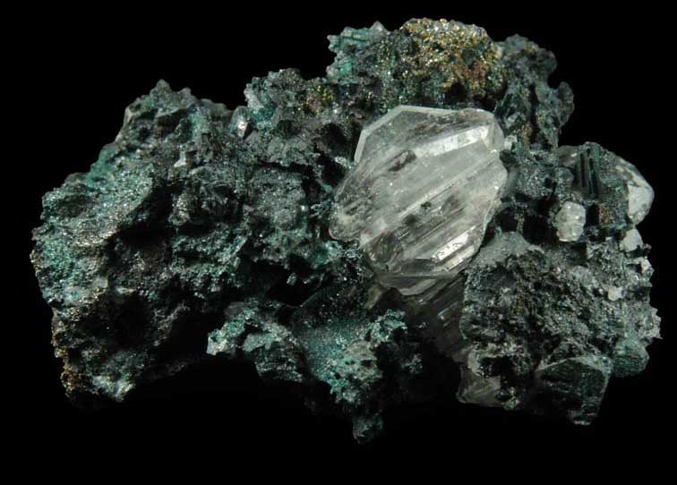 Cerussite (twinned crystals) on Tennantite from Tsumeb Mine, 3rd Oxide Zone, Otavi-Bergland District, Oshikoto, Namibia