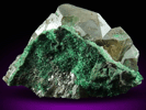 Malachite on Cerussite from Tsumeb Mine, Otavi-Bergland District, Oshikoto, Namibia