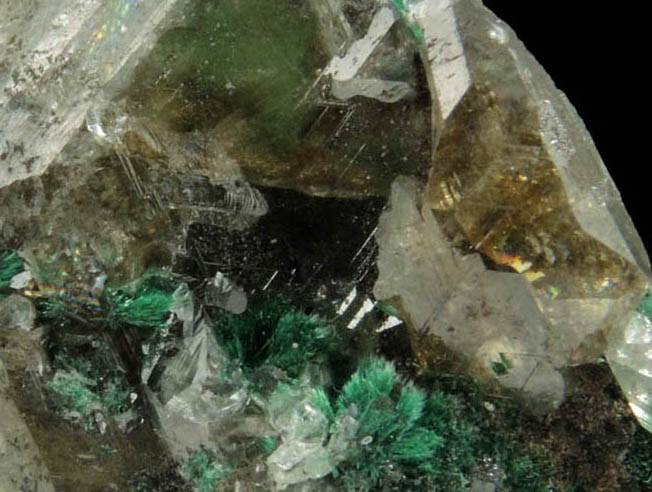 Malachite on Cerussite from Tsumeb Mine, Otavi-Bergland District, Oshikoto, Namibia