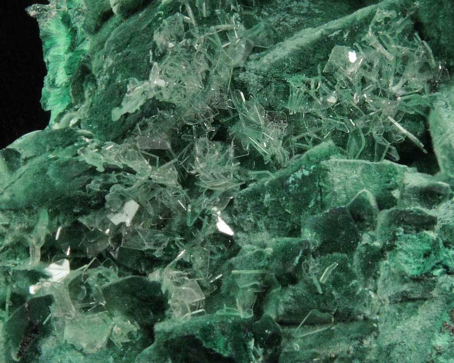Barite on Malachite pseudomorphs after Azurite from Milpillas Mine, Cuitaca, Sonora, Mexico