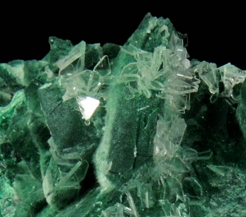 Barite on Malachite pseudomorphs after Azurite from Milpillas Mine, Cuitaca, Sonora, Mexico