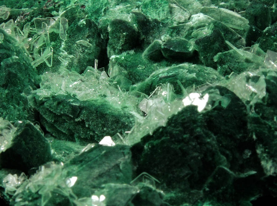 Barite on Malachite pseudomorphs after Azurite from Milpillas Mine, Cuitaca, Sonora, Mexico