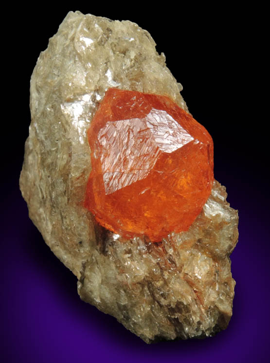 Spessartine Garnet in Muscovite from Nani, near Loliondo, Arusha, Tanzania