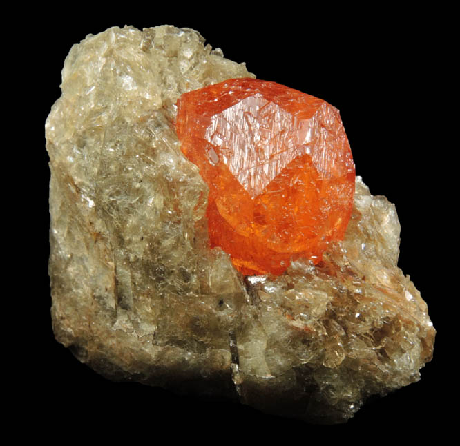 Spessartine Garnet in Muscovite from Nani, near Loliondo, Arusha, Tanzania