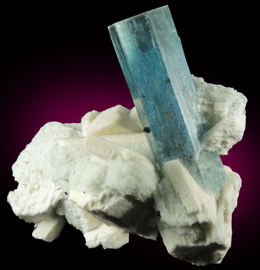 Beryl var. Aquamarine on Microcline from Erongo Mountains, 20 km north of Usakos, Damaraland, Namibia