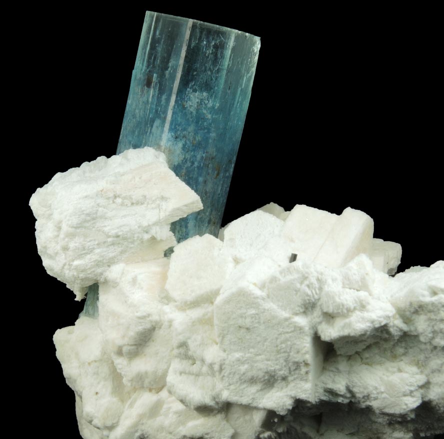 Beryl var. Aquamarine on Microcline from Erongo Mountains, 20 km north of Usakos, Damaraland, Namibia