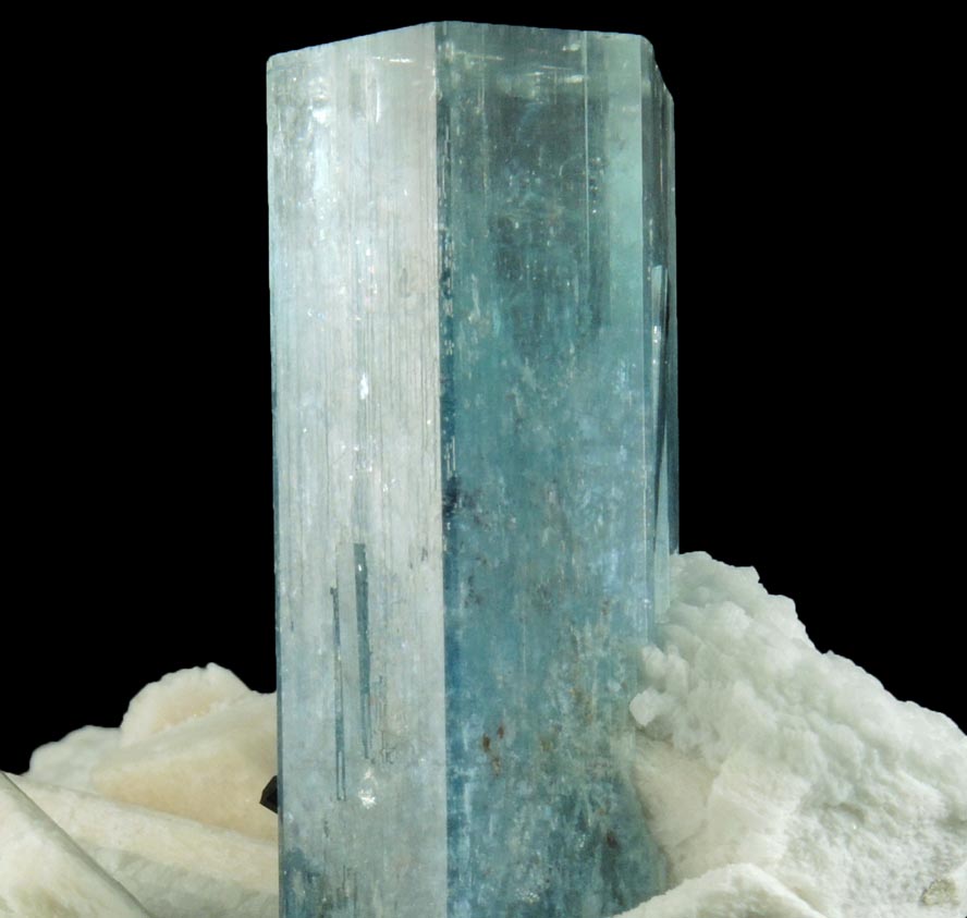 Beryl var. Aquamarine on Microcline from Erongo Mountains, 20 km north of Usakos, Damaraland, Namibia