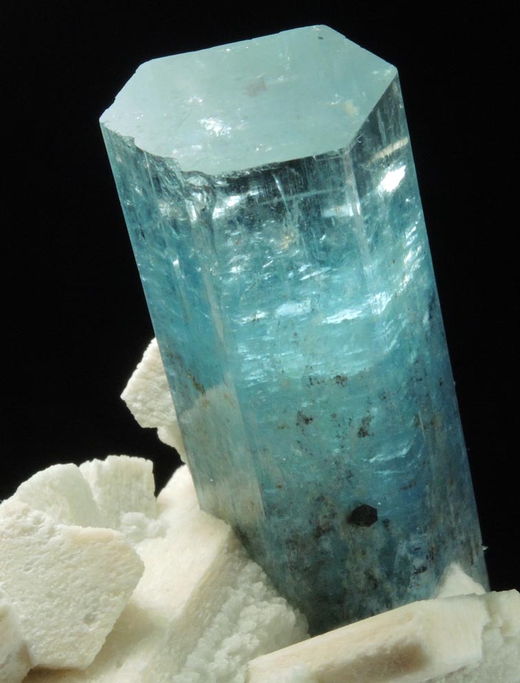 Beryl var. Aquamarine on Microcline from Erongo Mountains, 20 km north of Usakos, Damaraland, Namibia