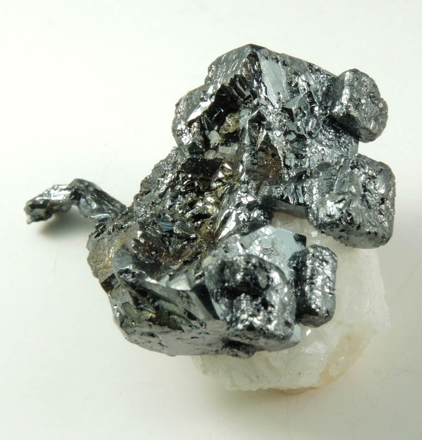 Acanthite with Calcite from San José Mine, Taviche Mining District, Oaxaca, Mexico