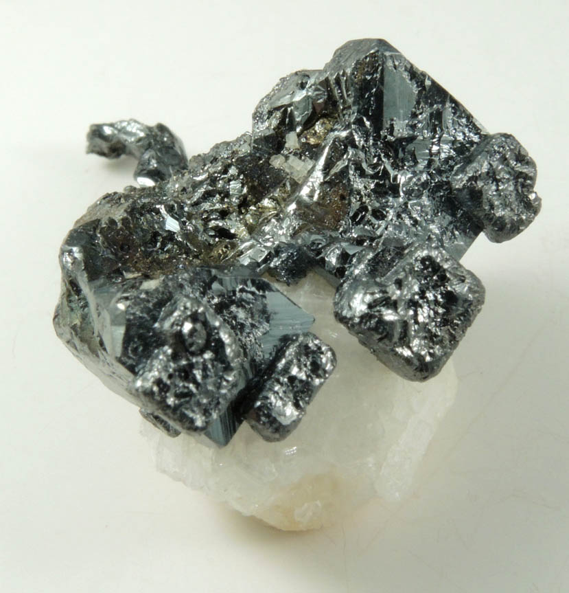 Acanthite with Calcite from San Jos Mine, Taviche Mining District, Oaxaca, Mexico