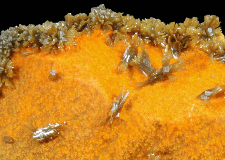 Vanadinite var. Endlichite on Descloizite from Chalk Mountain Mine, 510' Level, Churchill County, Nevada