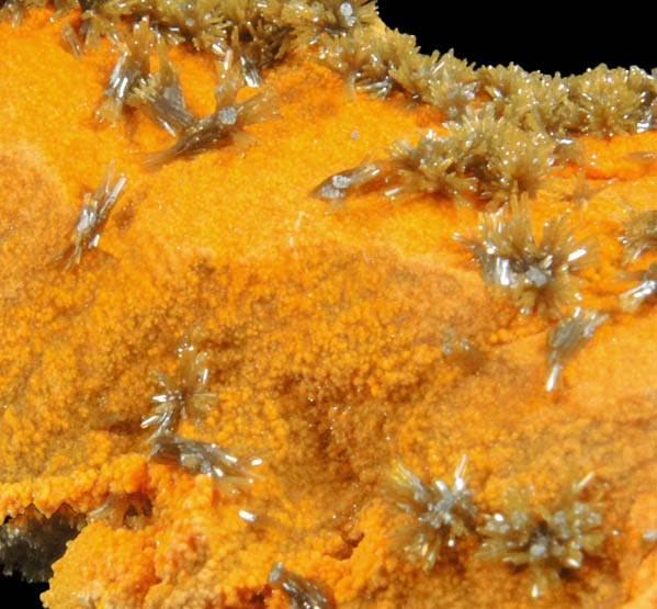 Vanadinite var. Endlichite on Descloizite from Chalk Mountain Mine, 510' Level, Churchill County, Nevada