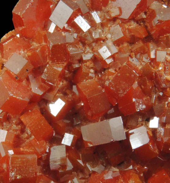 Vanadinite on Barite from Mibladen, Haute Moulouya Basin, Zeida-Aouli-Mibladen belt, Midelt Province, Morocco