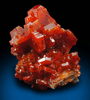 Vanadinite over Barite from Mibladen, Haute Moulouya Basin, Zeida-Aouli-Mibladen belt, Midelt Province, Morocco