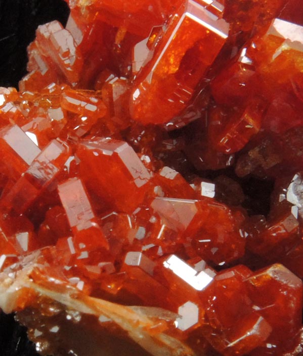 Vanadinite over Barite from Mibladen, Haute Moulouya Basin, Zeida-Aouli-Mibladen belt, Midelt Province, Morocco