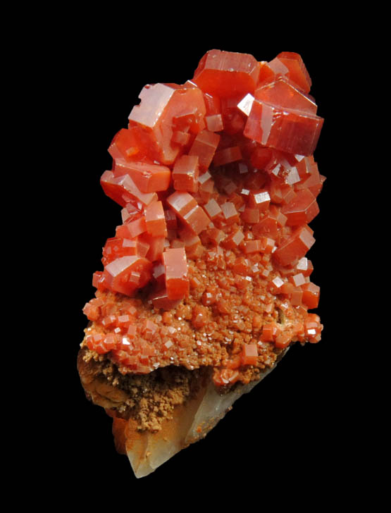 Vanadinite on Barite from Mibladen, Haute Moulouya Basin, Zeida-Aouli-Mibladen belt, Midelt Province, Morocco