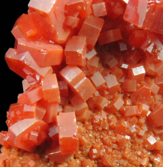 Vanadinite on Barite from Mibladen, Haute Moulouya Basin, Zeida-Aouli-Mibladen belt, Midelt Province, Morocco