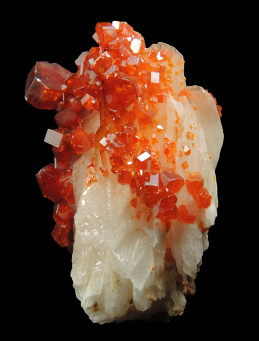 Vanadinite on Barite from Mibladen, Haute Moulouya Basin, Zeida-Aouli-Mibladen belt, Midelt Province, Morocco