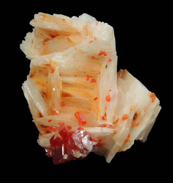 Barite with Vanadinite from Mibladen, Haute Moulouya Basin, Zeida-Aouli-Mibladen belt, Midelt Province, Morocco