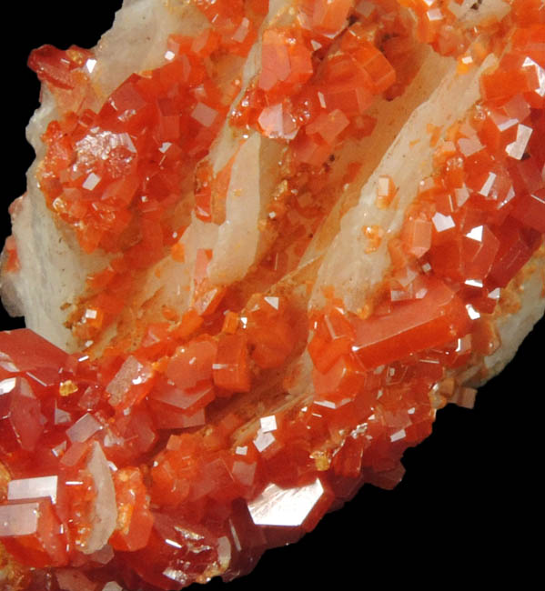 Vanadinite on Barite from Mibladen, Haute Moulouya Basin, Zeida-Aouli-Mibladen belt, Midelt Province, Morocco