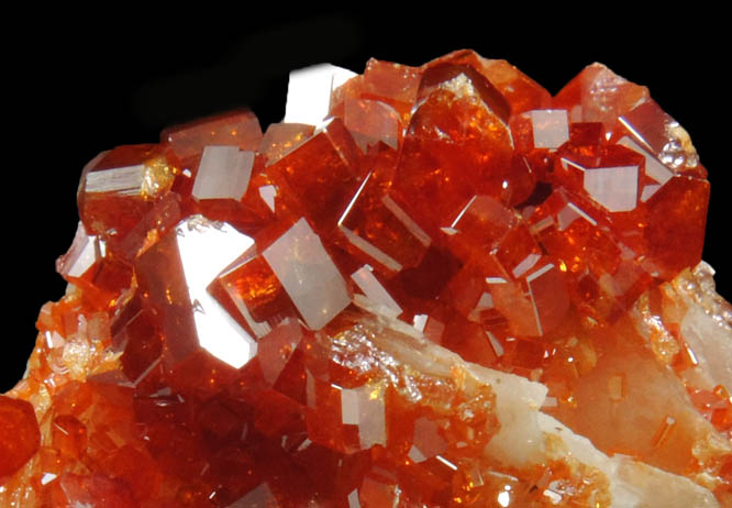 Vanadinite over Barite from Mibladen, Haute Moulouya Basin, Zeida-Aouli-Mibladen belt, Midelt Province, Morocco