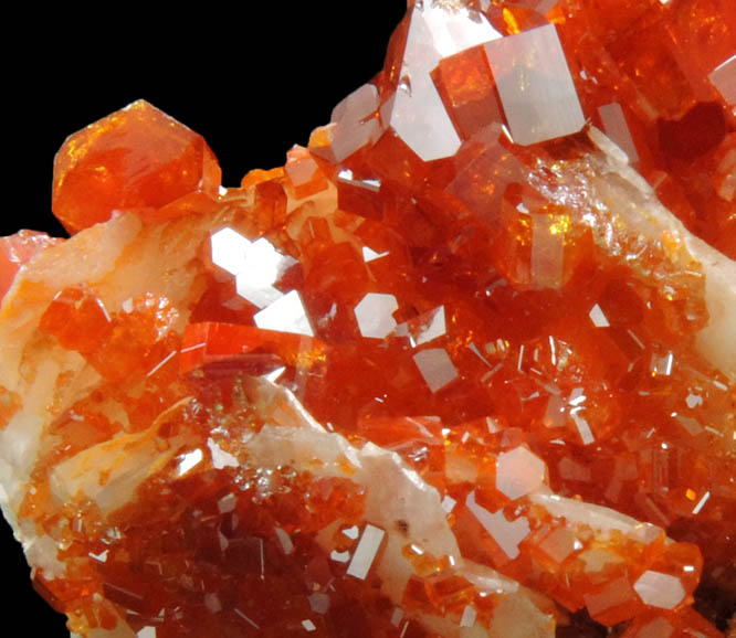 Vanadinite over Barite from Mibladen, Haute Moulouya Basin, Zeida-Aouli-Mibladen belt, Midelt Province, Morocco