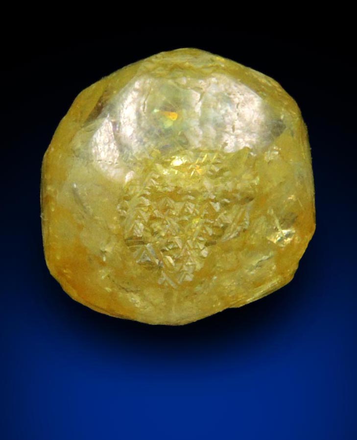 Diamond (2.57 carat fancy-yellow hemispherical uncut rough diamond) from Mbuji-Mayi, 300 km east of Tshikapa, Democratic Republic of the Congo