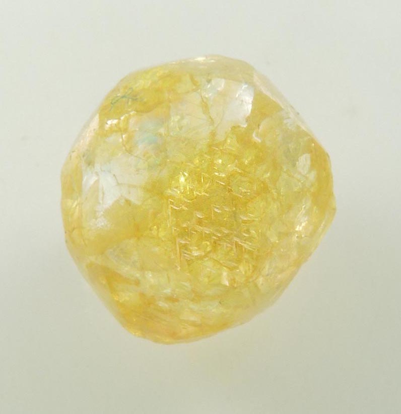 Diamond (2.57 carat fancy-yellow hemispherical uncut rough diamond) from Mbuji-Mayi, 300 km east of Tshikapa, Democratic Republic of the Congo