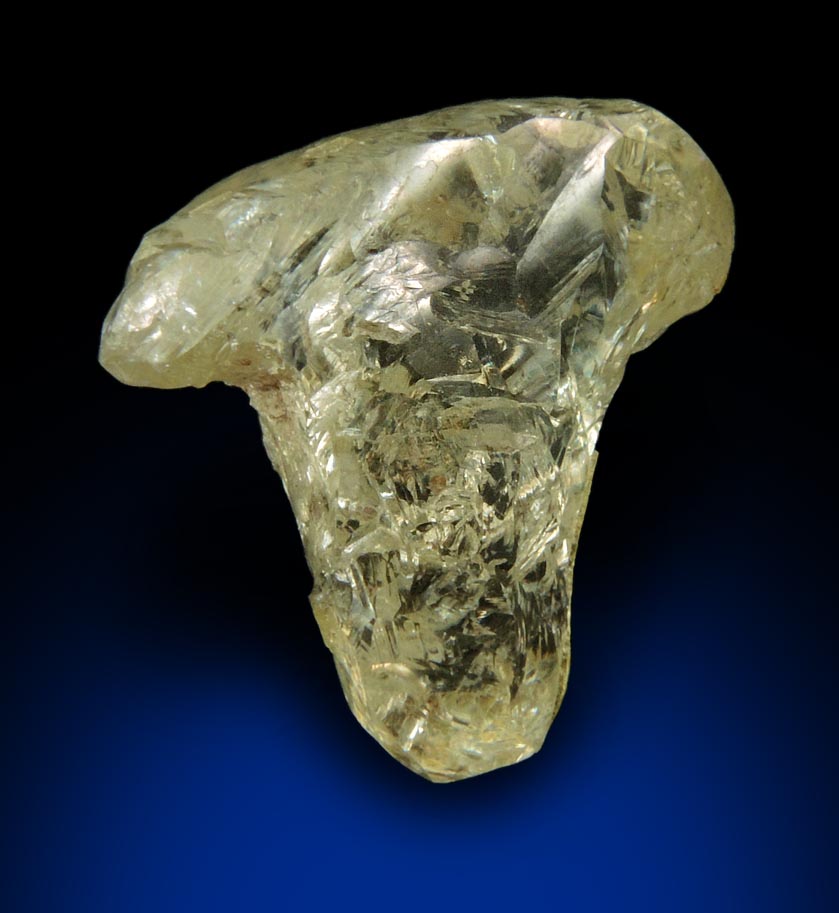 Diamond (10.25 carat yellow-gray T-shaped uncut diamond) from Northern Cape Province, South Africa