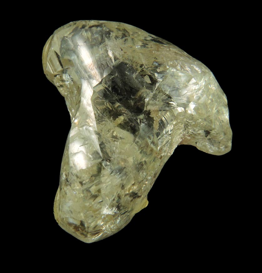 Diamond (10.25 carat yellow-gray T-shaped uncut diamond) from Northern Cape Province, South Africa