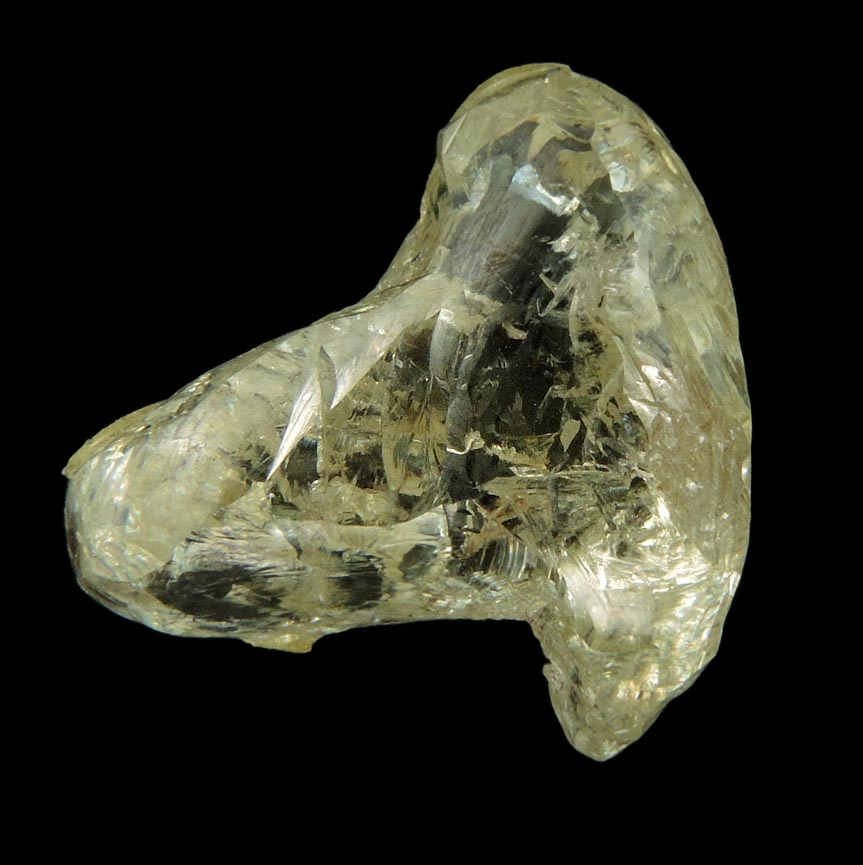 Diamond (10.25 carat yellow-gray T-shaped uncut diamond) from Northern Cape Province, South Africa