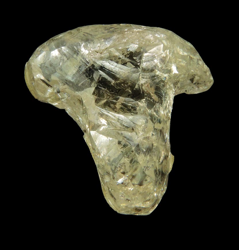 Diamond (10.25 carat yellow-gray T-shaped uncut diamond) from Northern Cape Province, South Africa