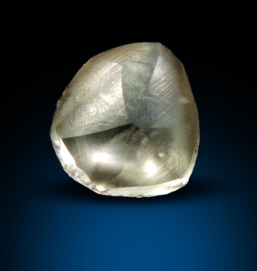 Diamond (0.97 carat pale-brown macle, twinned rough diamond) from Argyle Mine, Kimberley, Western Australia, Australia