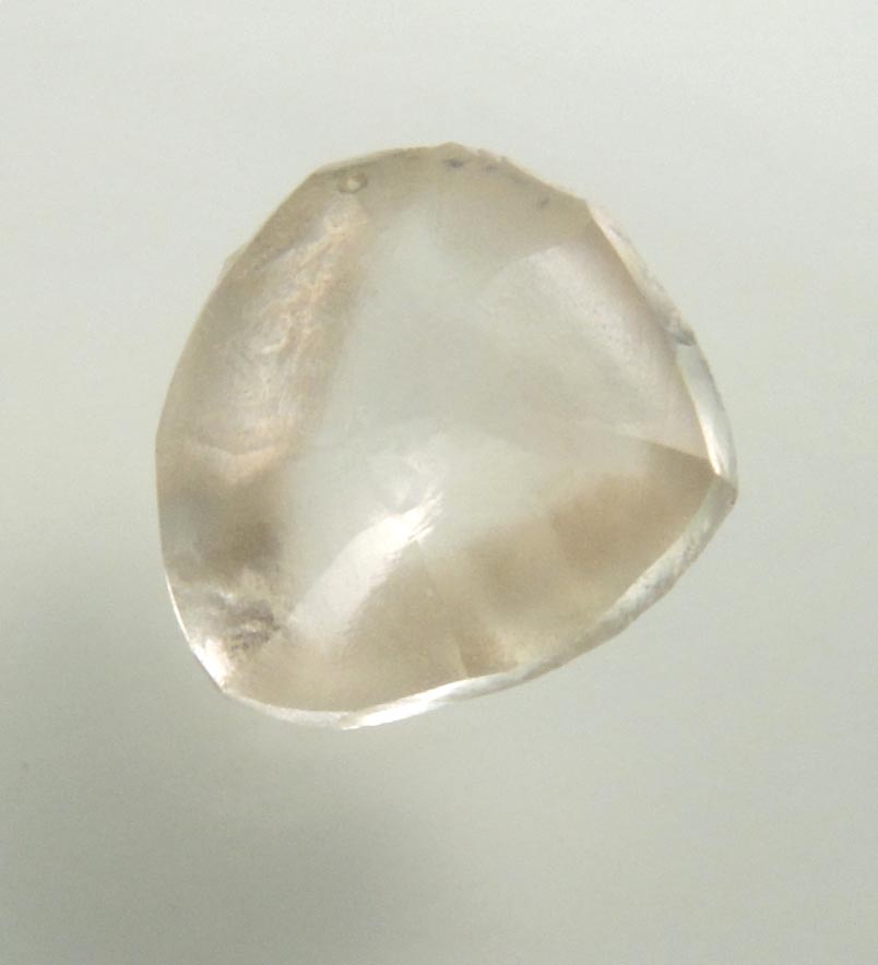 Diamond (0.97 carat pale-brown macle, twinned rough diamond) from Argyle Mine, Kimberley, Western Australia, Australia
