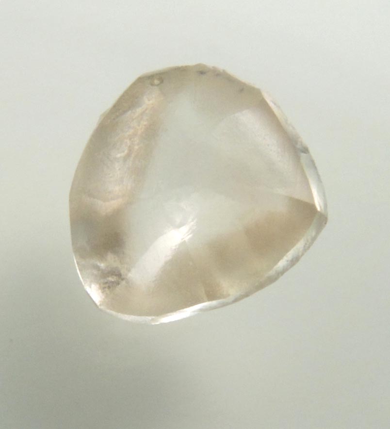 Diamond (0.97 carat pale-brown macle, twinned rough diamond) from Argyle Mine, Kimberley, Western Australia, Australia